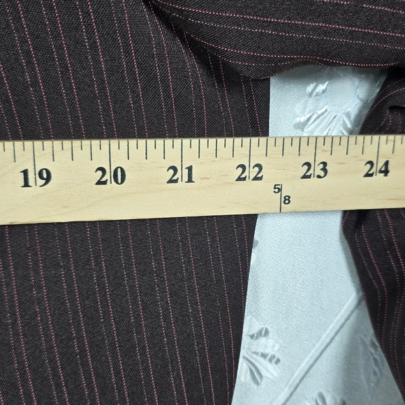 Perceptions New York Pinstripe Blazer‎ Women's Size 18 Brown Career Open Jacket - Picture 6 of 11